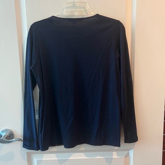 GERARD DAREL Women's Navy and Gold Patterned Top - Picture 6 of 10